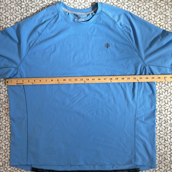 Men's Coolibar High Tide Short Sleeve Swim Shirt UPF 50+ in Sky Blue, Size XXL - Picture 8 of 8